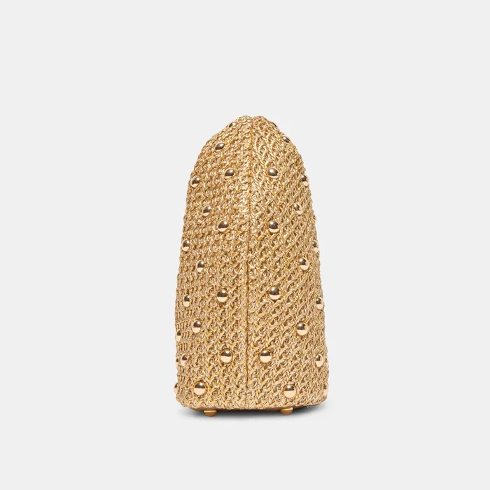 Dahlia Gold Raffia Handbag — view 6