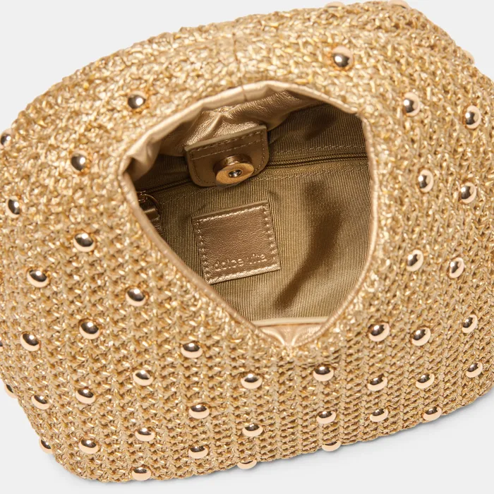 Dahlia Gold Raffia Handbag — view 7