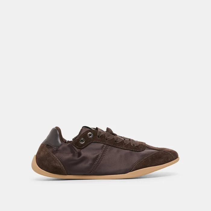 Dakoda Dk Brown Satin Sneakers — view 2