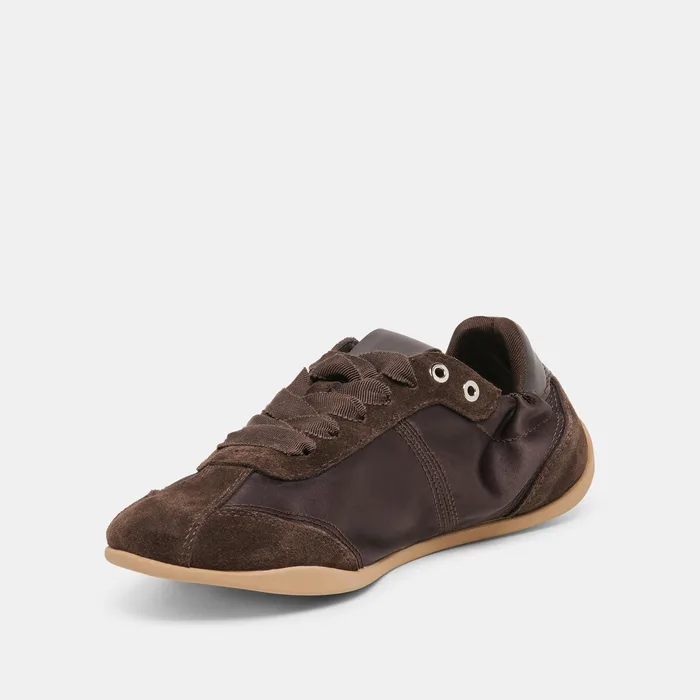 Dakoda Dk Brown Satin Sneakers — view 5