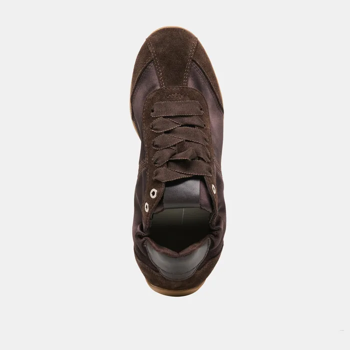 Dakoda Dk Brown Satin Sneakers — view 9