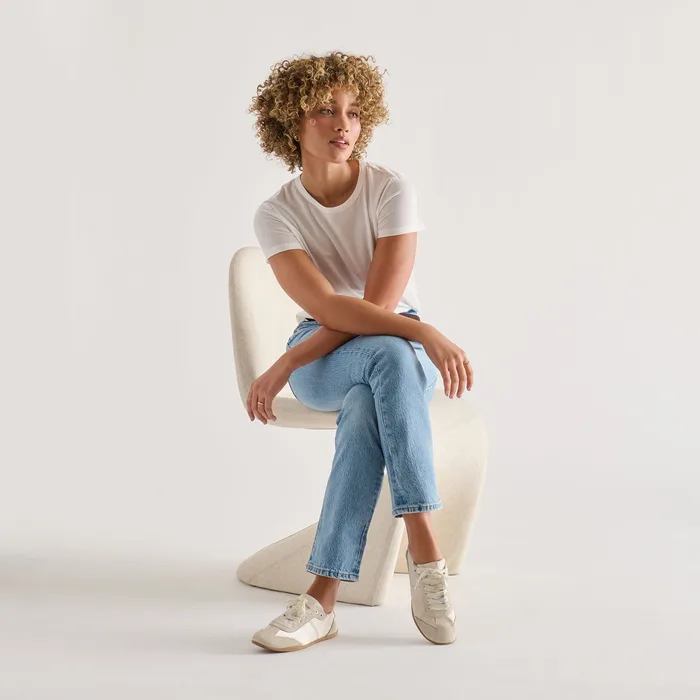 Dakoda Off White Satin Sneakers — view 5