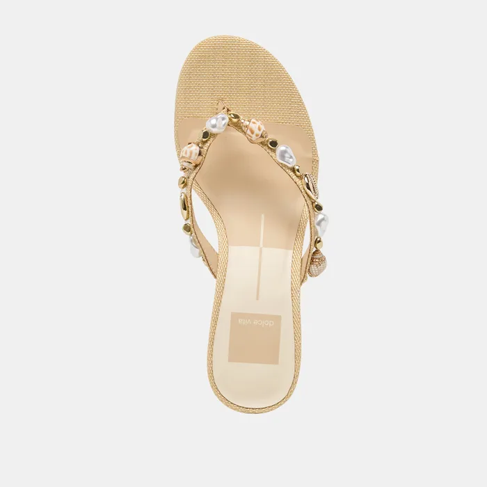 Daksie Lt Natural Raffia Heels — view 10