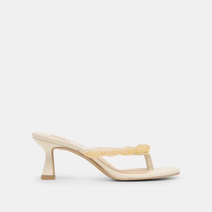 Daksie Off White Leather Heels — view 2