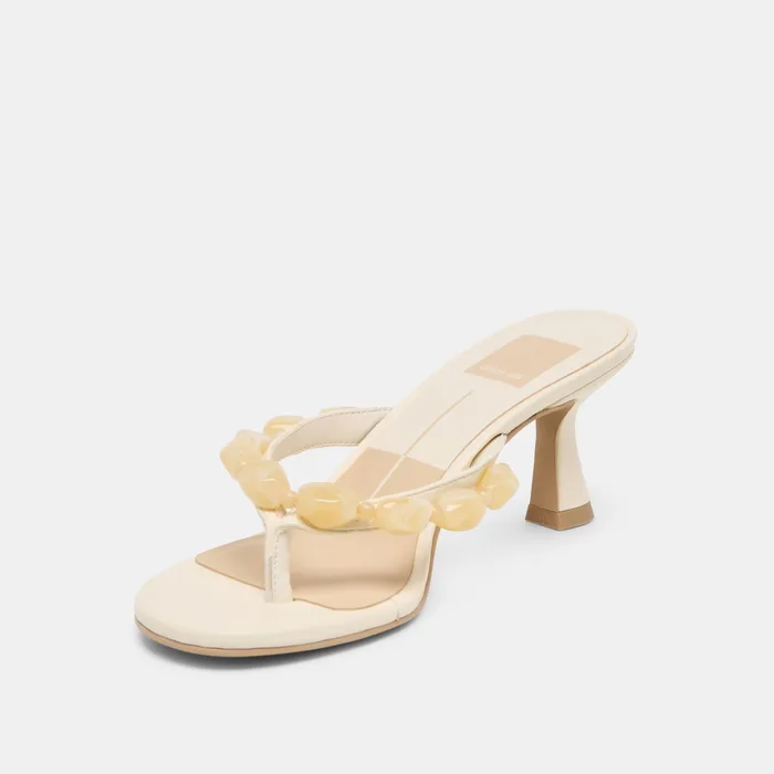 Daksie Off White Leather Heels — view 5