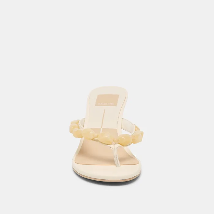 Daksie Off White Leather Heels — view 7