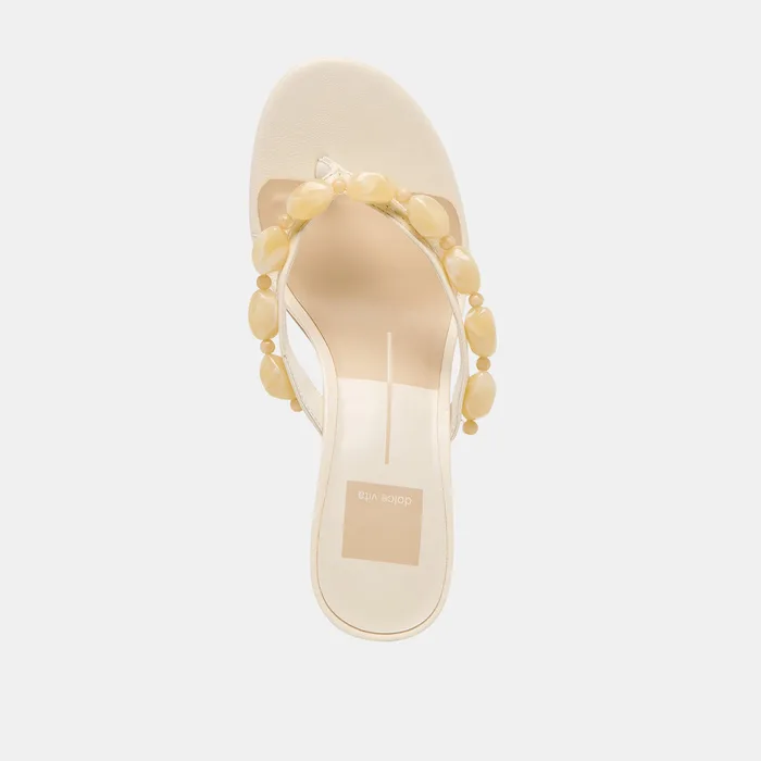 Daksie Off White Leather Heels — view 9
