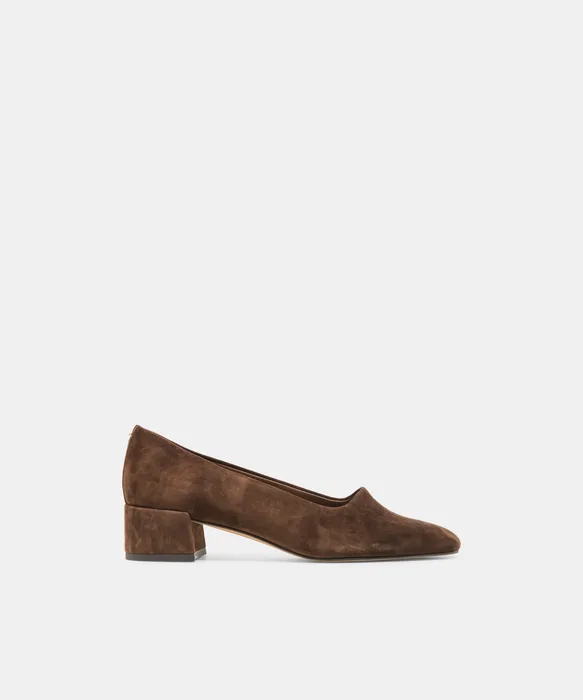 DALIA Dk Brown Suede Ballet Block Heels — view 2