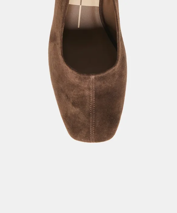 DALIA Dk Brown Suede Ballet Block Heels — view 4
