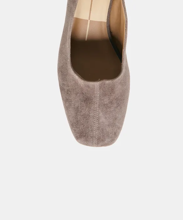 DALIA Dove Suede Ballet Block Heels — view 4