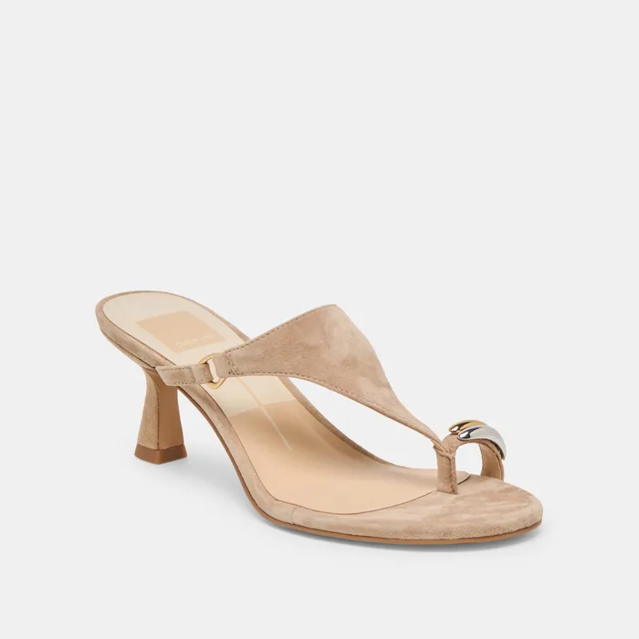 Derrel Camel Suede Heels — view 3