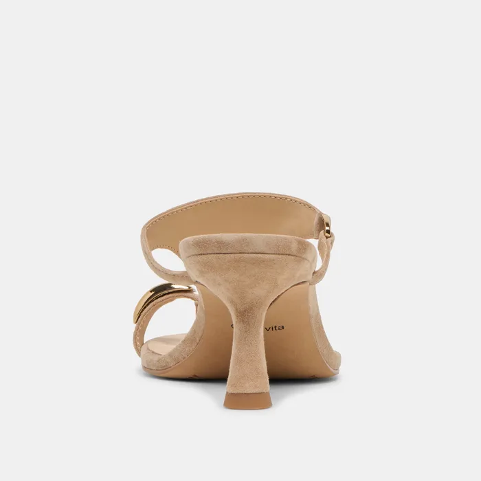 Derrel Camel Suede Heels — view 8