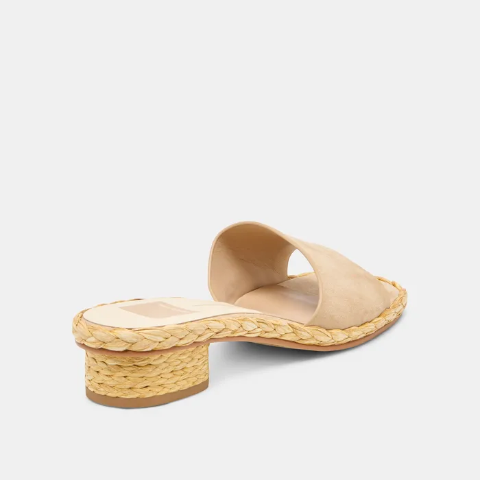 Dixi Wide Camel Suede Sandals — view 4