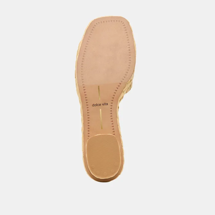 DIXI WIDE SANDALS LT NATURAL CROSS HATCH RAFFIA
