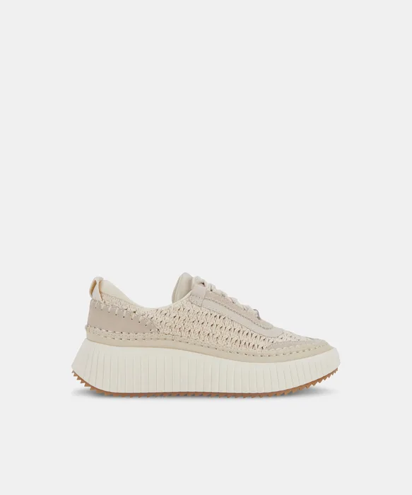 DOLEN Sandstone Knit Platfrom Lace=Up Sneakers — view 2