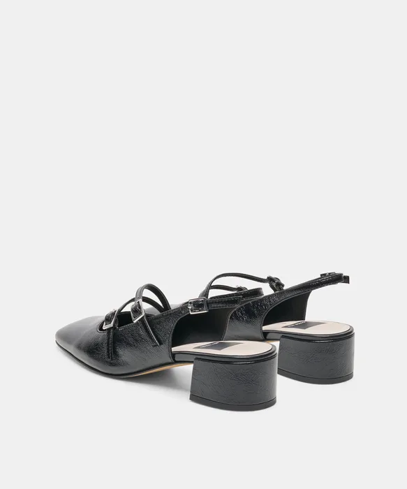 DRIAH HEELS BLACK LEATHER