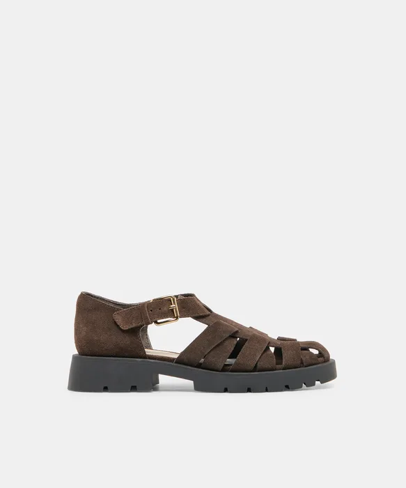 ELSAH Espresso Suede Fisherman Closed-Toe Flats — view 2
