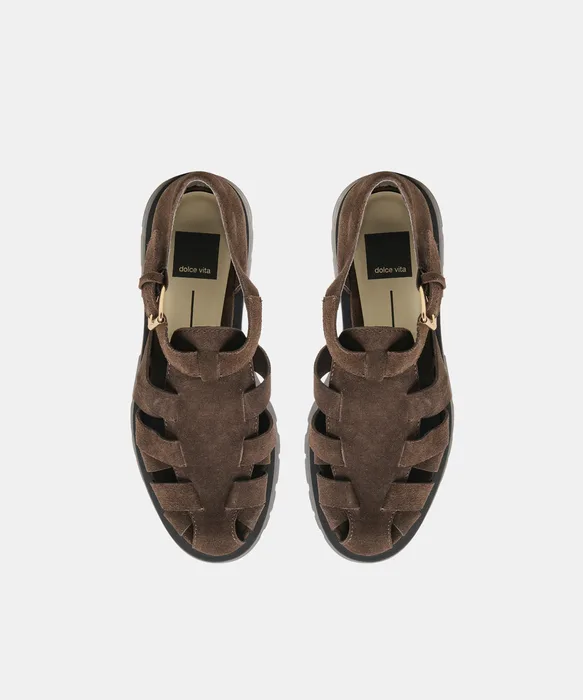 ELSAH Espresso Suede Fisherman Closed-Toe Flats — view 4