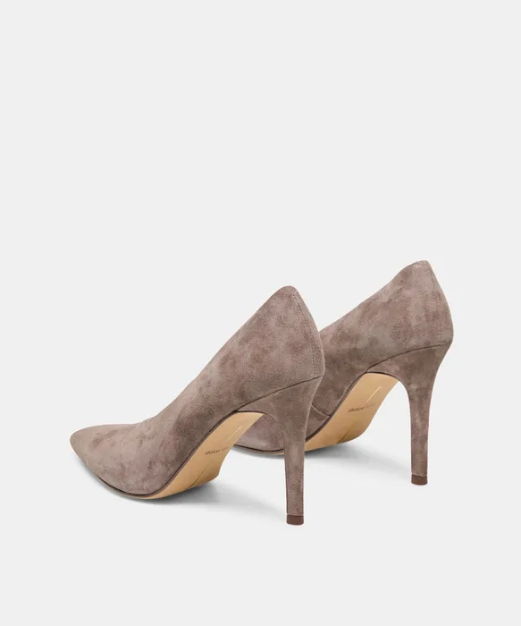 EMANI Dove Suede Stiletto Closed-Toe Heels — view 6