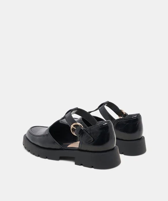 EMILIO FLATS MIDNIGHT CRINKLE PATENT LEATHER