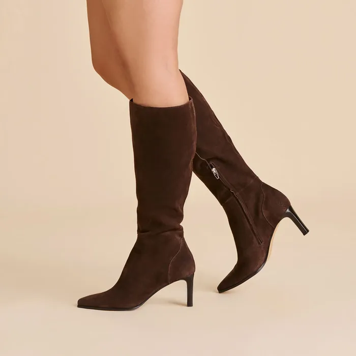 Emmi Dk Brown Suede Boots — view 5