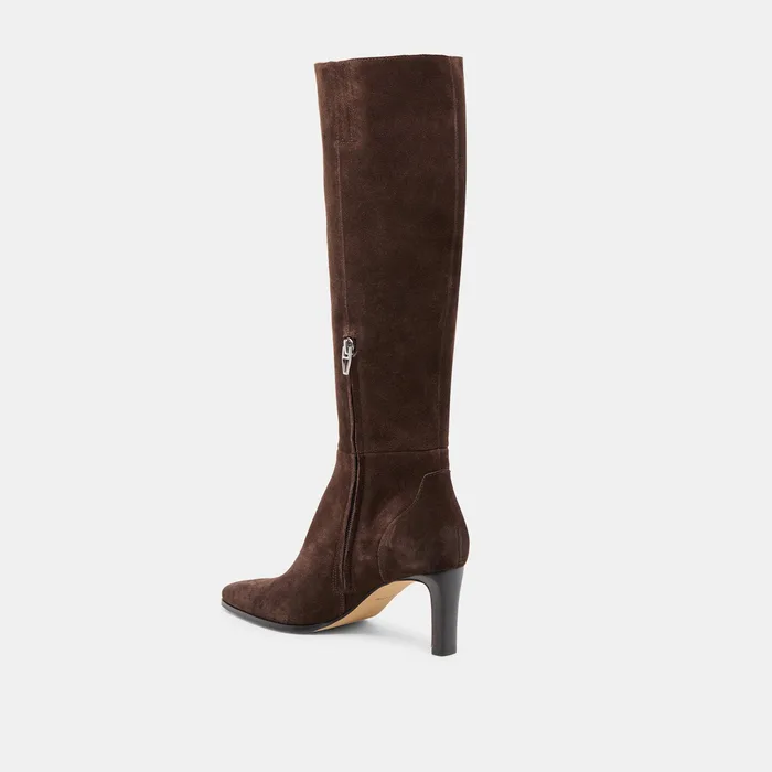 Emmi Narrow Calf Dk Brown Suede Boots — view 6