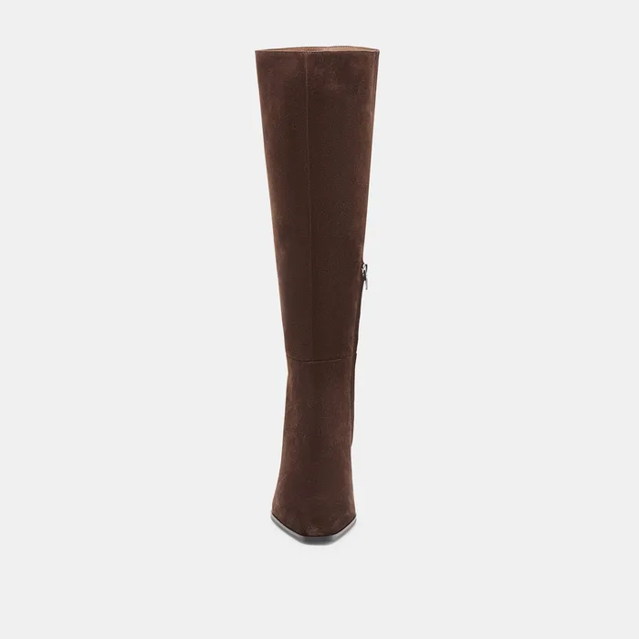 Emmi Narrow Calf Dk Brown Suede Boots — view 7