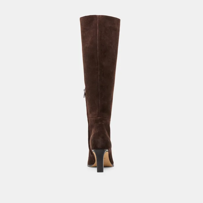 Emmi Narrow Calf Dk Brown Suede Boots — view 8
