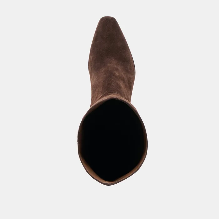 Emmi Dk Brown Suede Wide Calf Boots — view 10