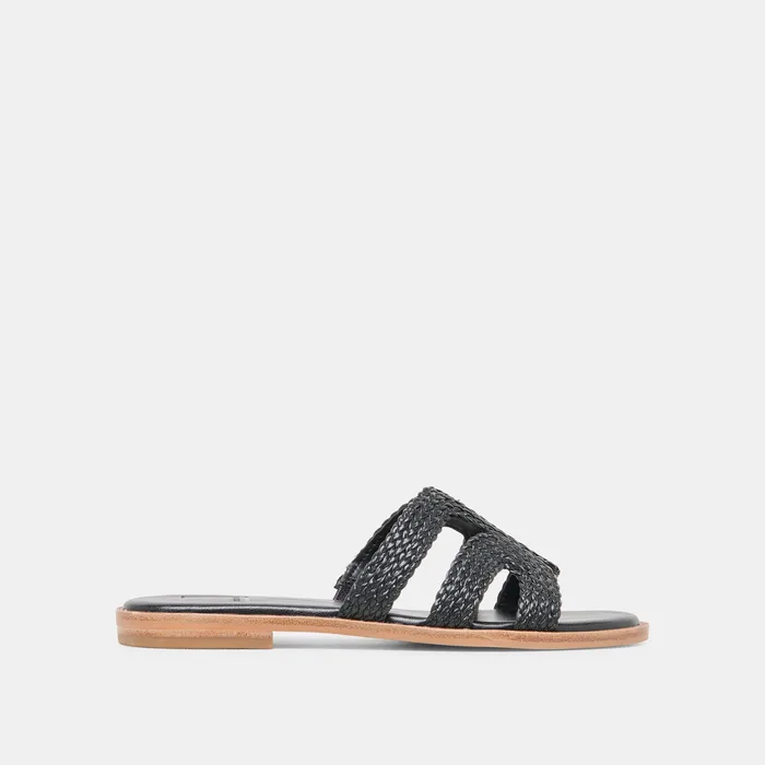 EMON Black Stella Slide Open-Toe Sandals — view 2