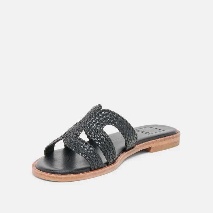 EMON Black Stella Slide Open-Toe Sandals — view 5