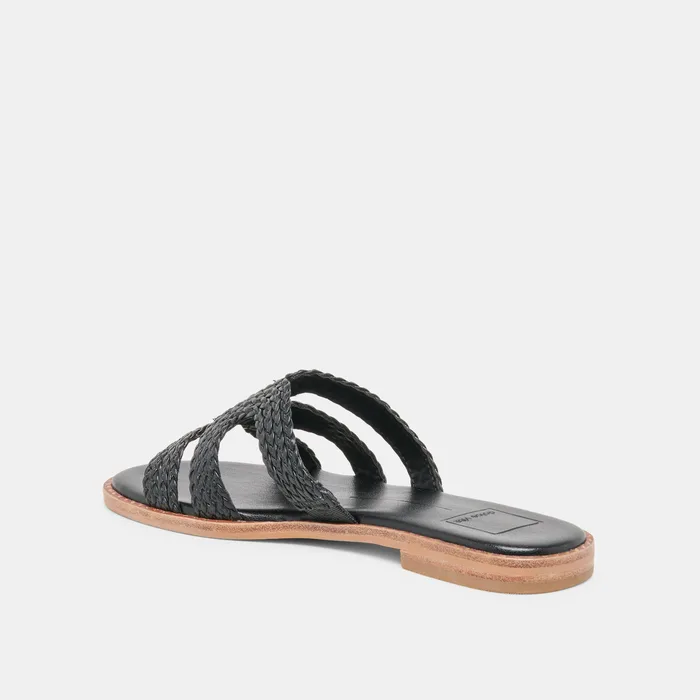 EMON Black Stella Slide Open-Toe Sandals — view 6