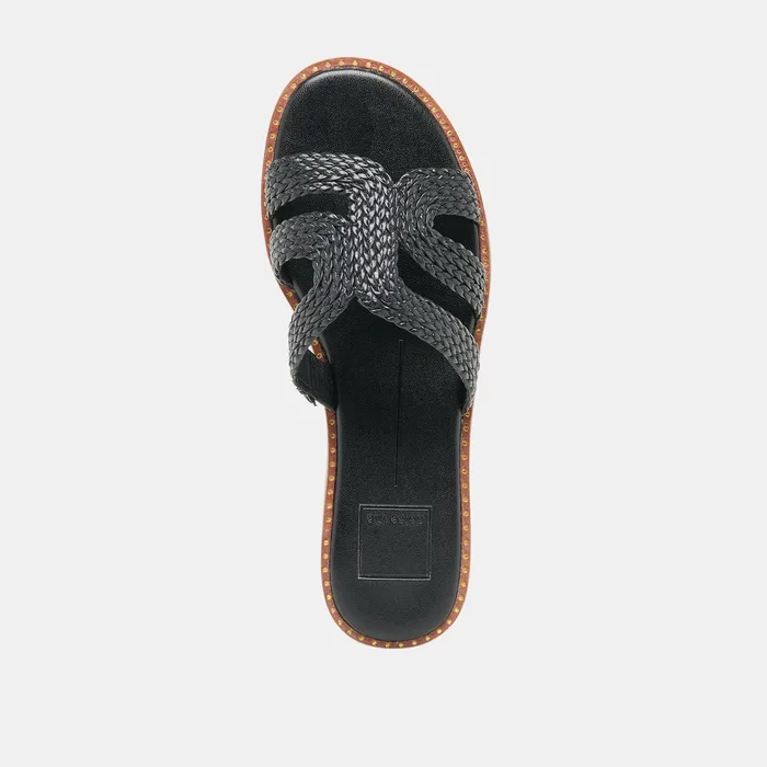 EMON Black Stella Slide Open-Toe Sandals — view 9