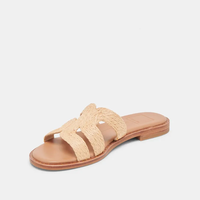 EMON WIDE SANDALS LT NATURAL RAFFIA — view 5