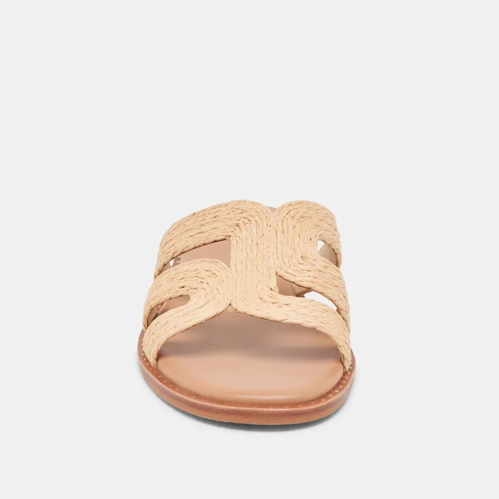 EMON WIDE SANDALS LT NATURAL RAFFIA — view 7