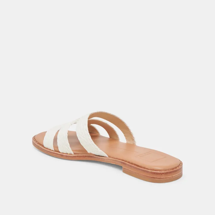 EMON WIDE SANDALS WHITE RAFFIA — view 6