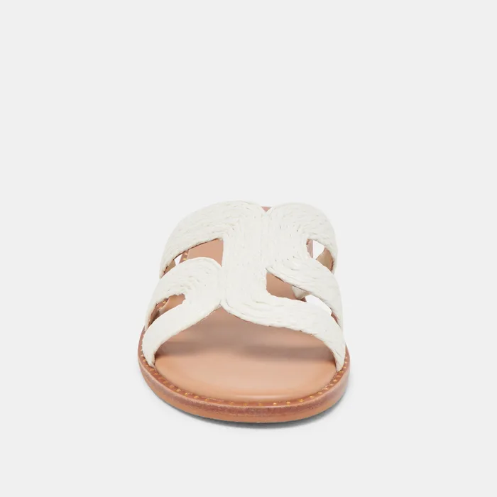 EMON WIDE SANDALS WHITE RAFFIA — view 7