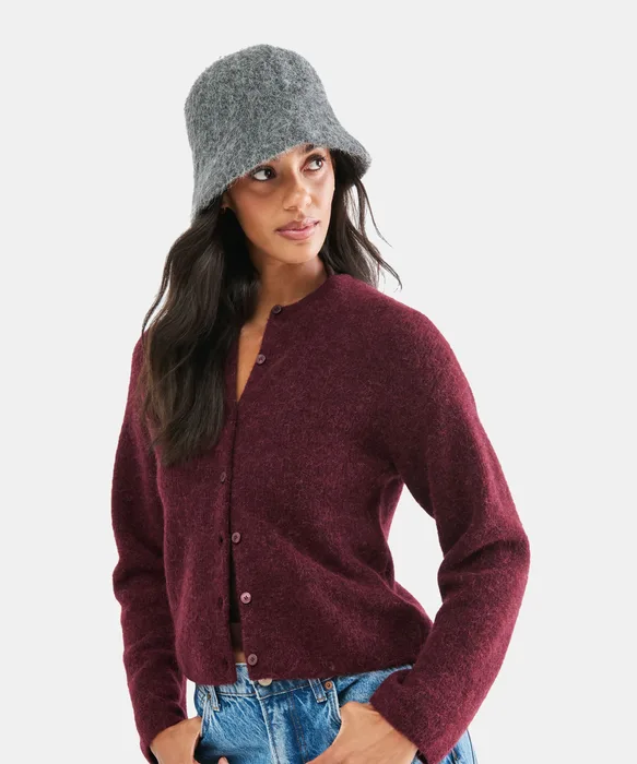 Eyelash Dark Heather Grey Bucket Hat — view 3
