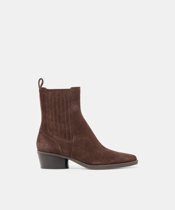 Faint H2O Waterproof Dk Brown Suede Booties — view 2