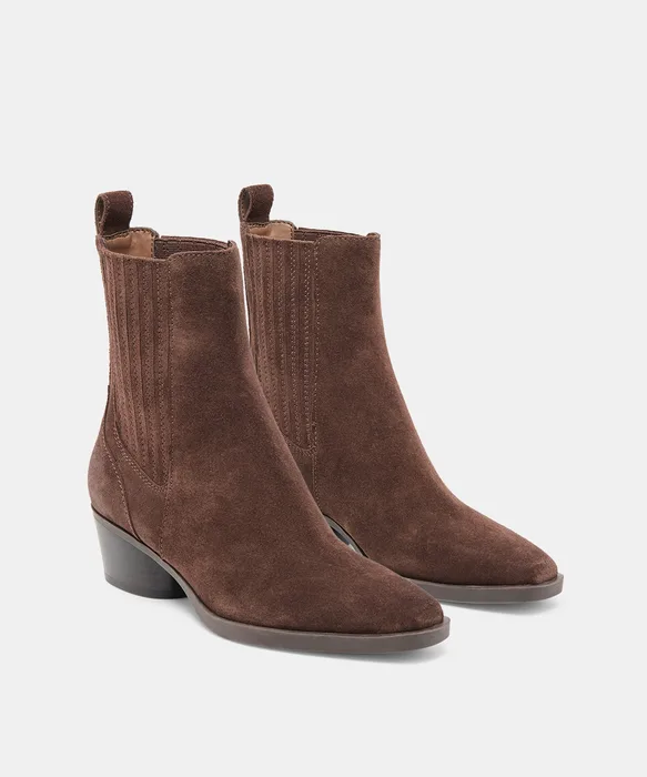 Faint H2O Waterproof Dk Brown Suede Booties — view 3