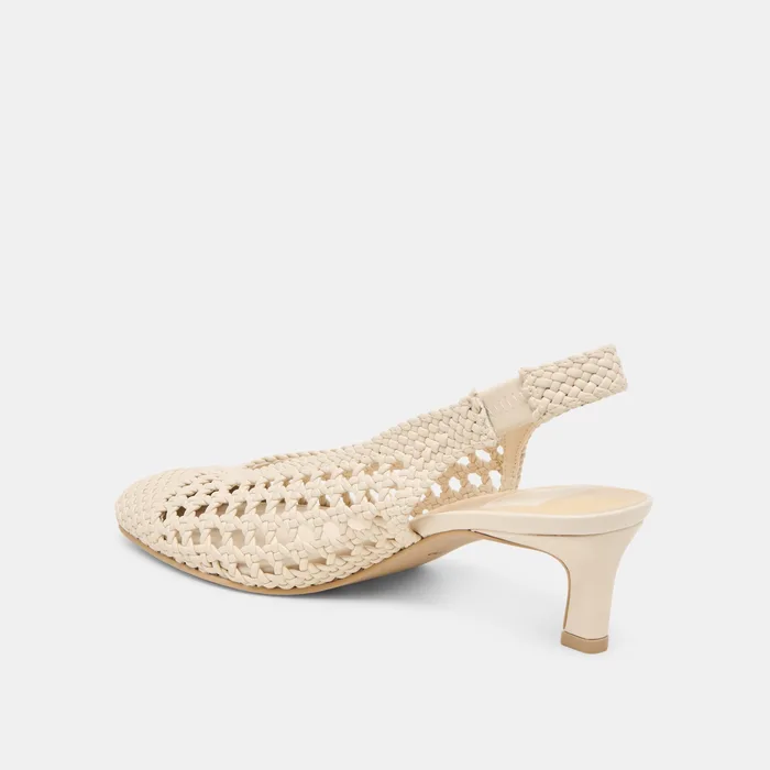 Fawne Creme Woven Stella Heels — view 6