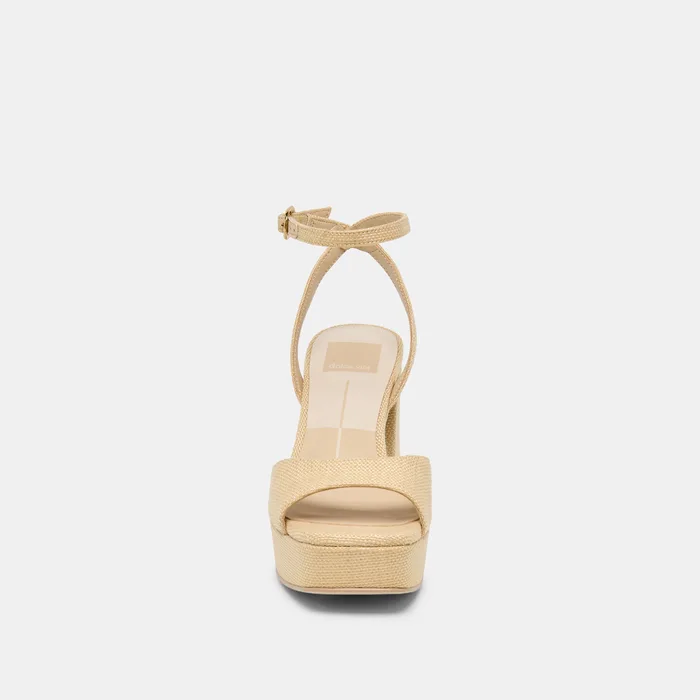 Felica Natural Raffia Heels — view 7