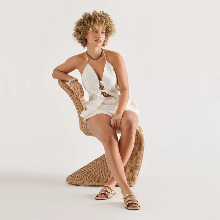 Fin Bamboo Suede Sandals — view 3