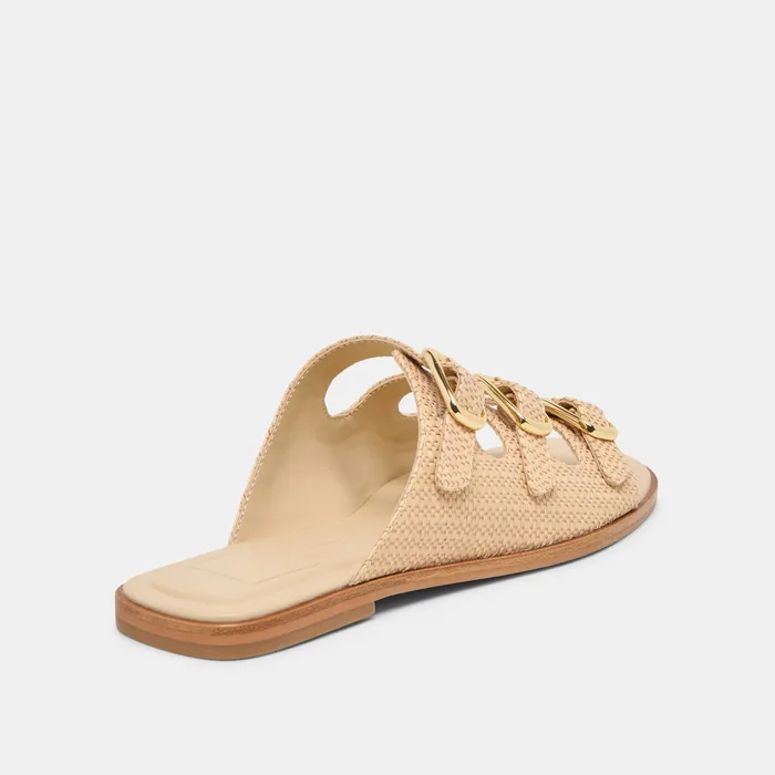 FIN Sand Raffia Open-Toe Slide Sandals — view 4
