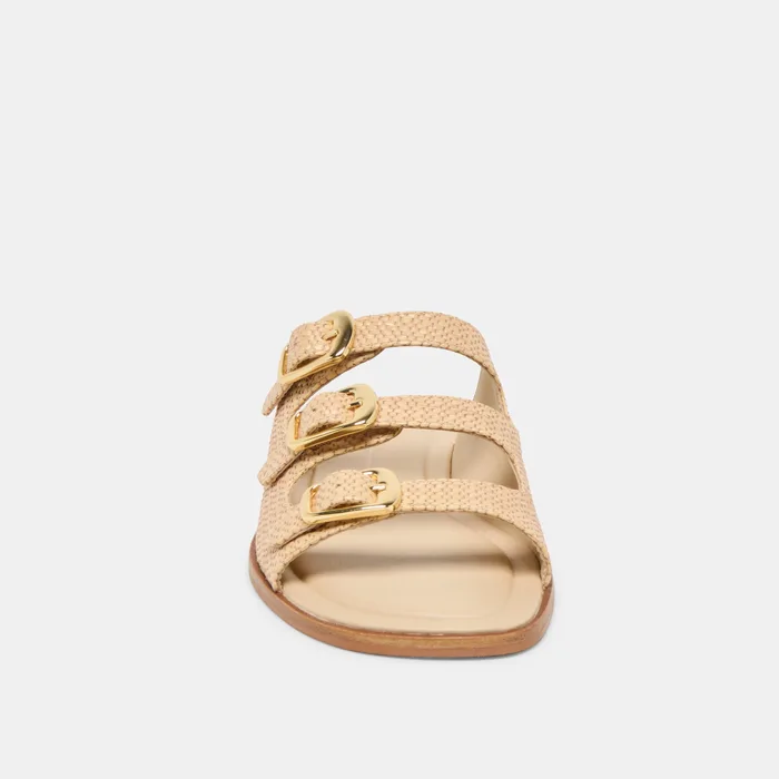FIN Sand Raffia Open-Toe Slide Sandals — view 7