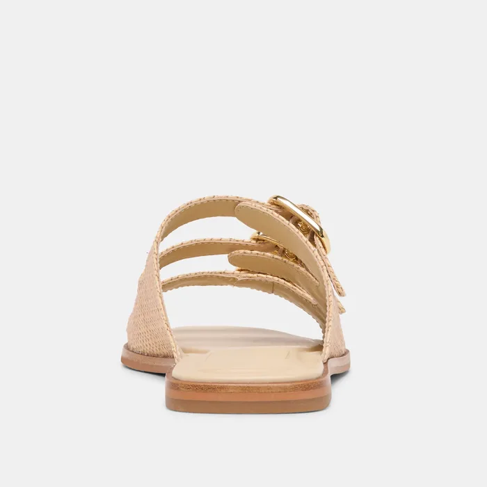 FIN Sand Raffia Open-Toe Slide Sandals — view 8