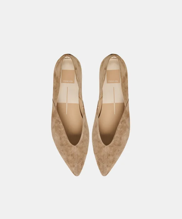 Gema Taupe Suede Flats — view 4