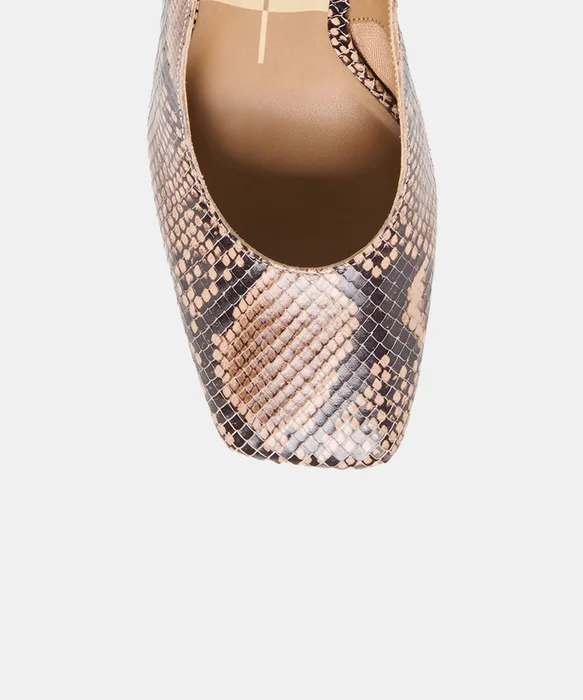 GESSIA Bark Embossed Leather Closed-Toe Slingback Heels — view 4