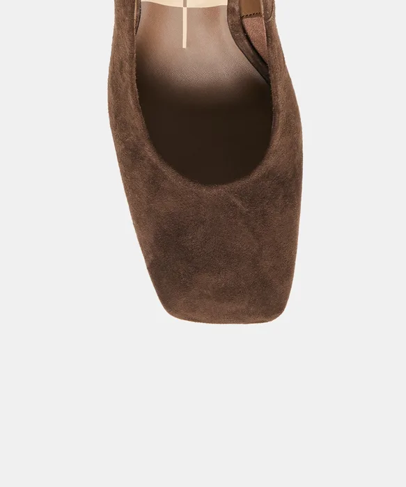 GESSIA Dk Brown Suede Closed-Toe Slingback Heels — view 4