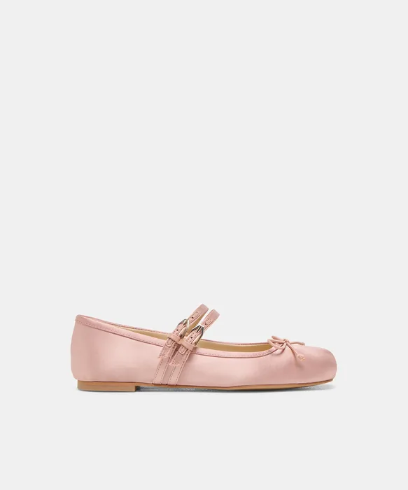 Gibsen Blush Satin Ballet Flats — view 2